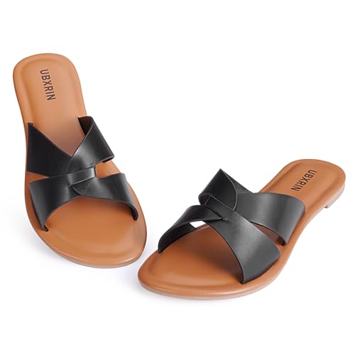 UBXRIN Minimalistische Damen-Sandalen aus Memory-Schaum, bequem, Sommer, lässig, weiches Leder, flache Hausschuhe, Schwarz, 36 EU UBXRIN Minimalistische Damen-Sandalen aus Memory-Schaum, bequem, Sommer, lässig, weiches Leder, flache Hausschuhe, Schwarz, 36 EU von UBXRIN
