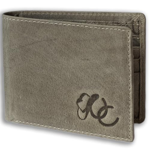 UC Leather Company Geldbörse für Herren, echtes Leder, RFID-blockierend, stilvolle Geldbörse mit 2 Ausweisfenstern, Sand, Kompakt von UC Leather Company