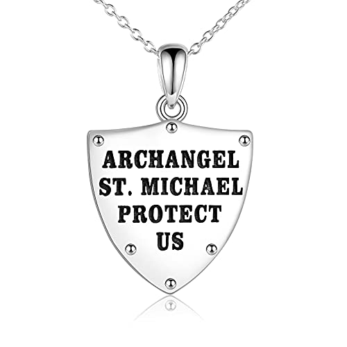 UCADRIT St Michael Necklace Sterling Silver Archangel Shield Protection Pendant Necklace Talisman Jewellery Gift for Women von UCADRIT