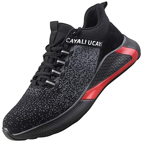 UCAYALI Sicherheitsschuhe Herren S3 Arbeitsschuhe Damen Leichte Bequeme Sicherheitsschuhe Sportlich Atmungsaktiv Schutzschuhe(017 Schwarz, gr 45/275) von UCAYALI