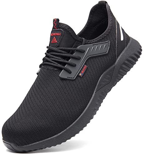 UCAYALI Sicherheitsschuhe Herren Damen Arbeitsschuhe Leicht Sportlich Schutzschuhe Sneaker ESD Stahlkappenschuhe(015 Schwarz, gr 44/270) von UCAYALI