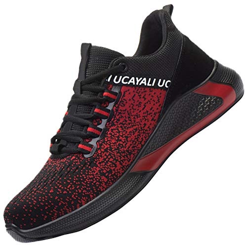 UCAYALI Sicherheitsschuhe Herren Damen Arbeitsschuhe S3 Leichte Sicherheitsschuhe Sportlich Atmungsaktiv Schutzschuhe Männer(017 Rot, gr 42/260) von UCAYALI