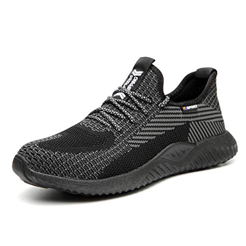 UCAYALI Sicherheitsschuhe Herren Leicht Arbeitsschuhe Stylisch Bequem Schutzschuhe Industrie & Handwerk Stahlkappenschuhe(014 Schwarz, 48 EU/ 290) von UCAYALI