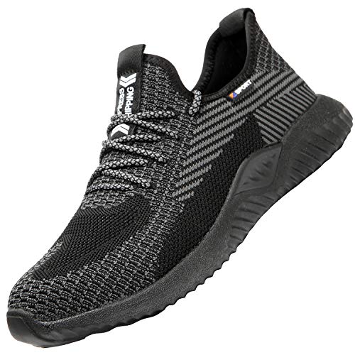 UCAYALI Sicherheitsschuhe Herren S3 Sportlich Leichte Arbeitsschuhe Damen Stahlkappenschuhe(014 Schwarz, gr 41/255) von UCAYALI