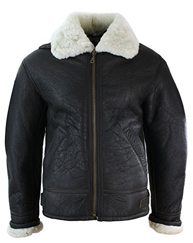 Infinity Leather Herren Lederjacke 100% Echtleder Schaffell Reißverschluss Piloten Stil Schafsleder Jacke von Infinity Leather