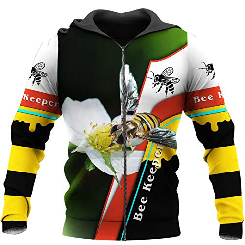 Insect Bee Pattern 3D gedruckte Männer Hoodies Bee Keeper Harajuku Mode Hoodie Sweatshirt Unisex Casual Jacket Pullover Color as The Picture M von UCKSL