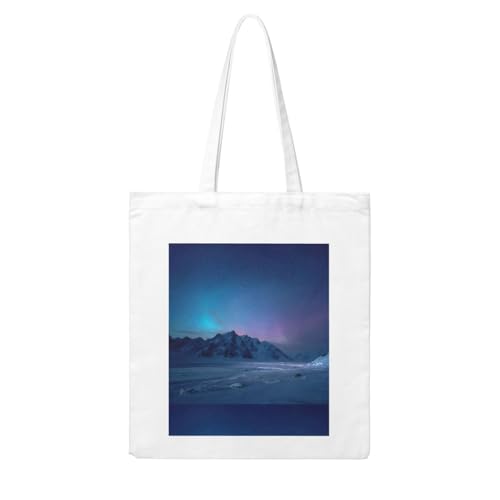 UDFKGLP Aurora Borealis on the Snowy Plains Pattern Woman Canvas Tote Bag Strong and durable for traveling, shopping, Daily One Size von UDFKGLP