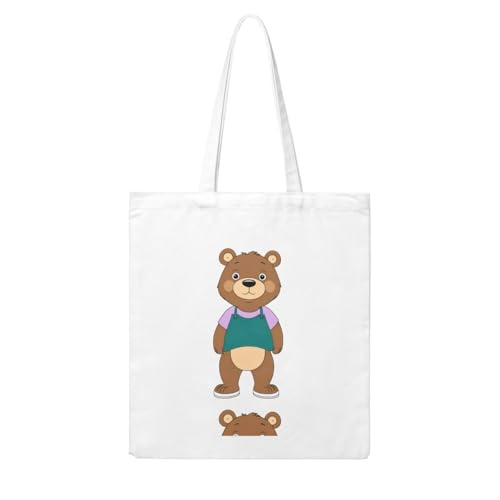 UDFKGLP Bib Brown Bear Pattern Woman Canvas Tote Bag Strong and durable for traveling, shopping, Daily One Size von UDFKGLP