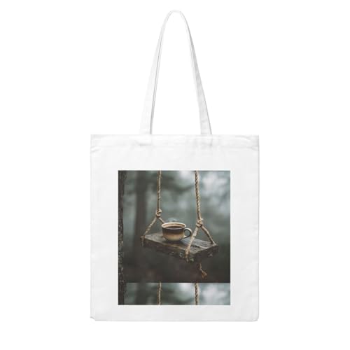 UDFKGLP Coffee on the Swing!Pattern Woman Canvas Tote Bag Strong and durable for traveling, shopping, Daily One Size von UDFKGLP
