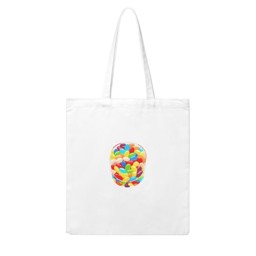 UDFKGLP Delicious Jelly Beans Pattern Woman Canvas Tote Bag Strong and durable for traveling, shopping, Daily One Size von UDFKGLP