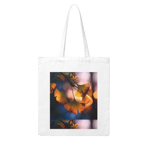 UDFKGLP Ginkgo Leaves in the Sunset Pattern Woman Canvas Tote Bag Strong and durable for traveling, shopping, Daily One Size von UDFKGLP