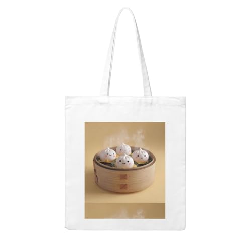 UDFKGLP Meatballs in a Steamer Pattern Woman Canvas Tote Bag Strong and durable for traveling, shopping, Daily One Size von UDFKGLP