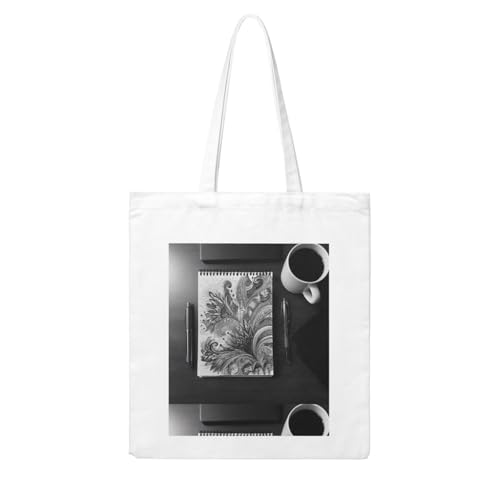 UDFKGLP Scribbles on white paper Pattern Woman Canvas Tote Bag Strong and durable for traveling, shopping, Daily One Size von UDFKGLP
