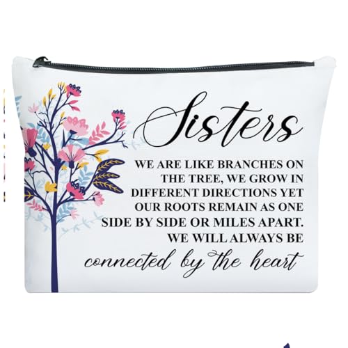 Geschenk für Schwester, Weihnachten, Geburtstag, Abschlussgeschenk für Schwester, Bestie, BBF, Freundschaftsgeschenk für Frauen, beste Freunde, Langstrecken-Freundschaftsgeschenk, Make-up-Tasche, wir von UDNADKEX