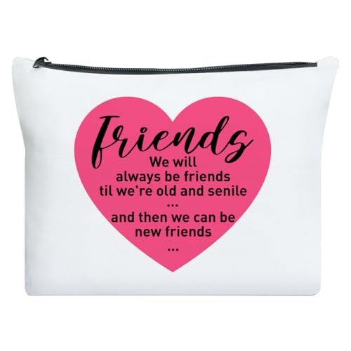 UDNADKEX Freundschaftsgeschenk für Frauen, Freunde, Weihnachten, Geburtstag, Abschlussgeschenk für beste Freundin, Schwester, Bestie, BBF, Freund, sentimentales Geschenk, Make-up-Tasche, dann können von UDNADKEX