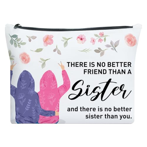 UDNADKEX Geschenk für Schwester, Weihnachten, Geburtstag, Abschlussgeschenk für Schwester, Bestie, BBF, Freundschaftsgeschenk für Frauen, beste Freunde, sentimentales Geschenk, Make-up-Tasche, There von UDNADKEX