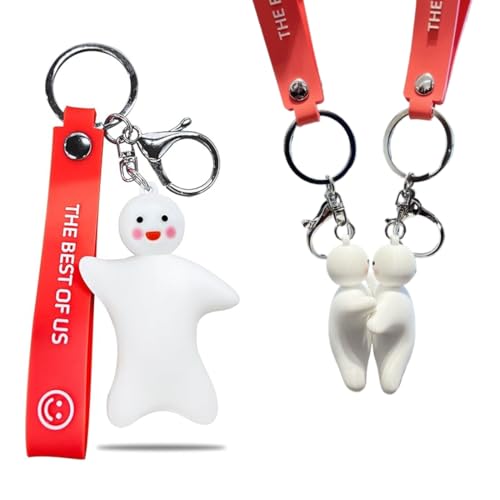 UEAVOID 2-teiliges Schneemann-Schlüsselanhänger-Set – ein lustiges Weihnachtsgeschenk für Paare und Freunde, geeignet für Männer und Frauen. von UEAVOID