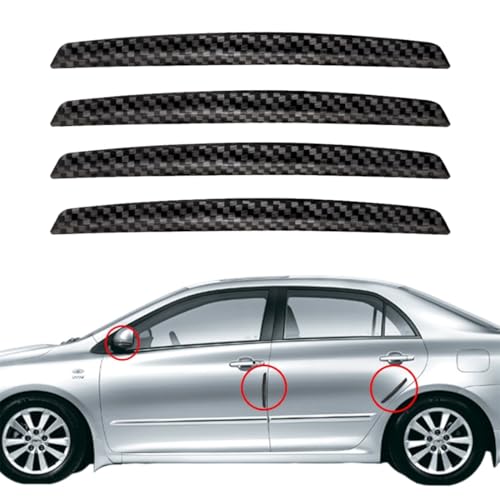 UEAVOID 4 Stück Türkantenschutzleisten Kohlefaser Aufkleber Kollisionsschutz Auto Universal (Schwarz) von UEAVOID