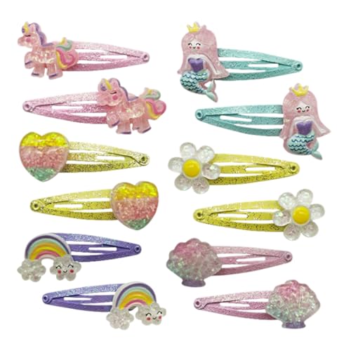 UEAVOID 6 Paare/12 Pack Haarspangen Kinder, Haarspangen Mädchen Glitzer, Meerjungfrau, Schmetterling, Regenbogen, Blumen Haarschmuck, Süße Haarklammer Klein für Geburtstagsfeier Geschenk (Mehrfarbig) UEAVOID 6 Paare/12 Pack Haarspangen Kinder, Haarspangen Mädchen Glitzer, Meerjungfrau, Schmetterling, Regenbogen, Blumen Haarschmuck, Süße Haarklammer Klein für Geburtstagsfeier Geschenk (Mehrfarbig) von UEAVOID