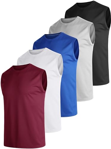 UEEKO Tank Top Herren 5er Pack - Sport Unterhemd Ärmellos, Atmungsaktiv Schnelltrocknend für Laufen Funktionsshirt, L von UEEKO