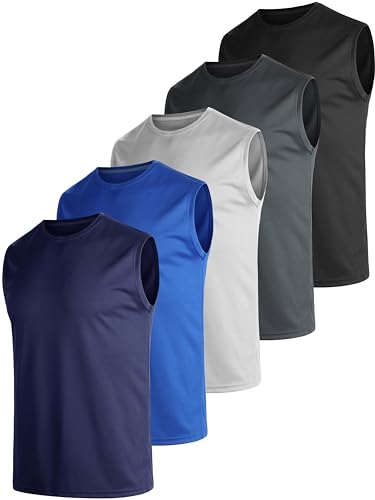 UEEKO Tank Top Herren 5er Pack - Sport Unterhemd Ärmellos, Atmungsaktiv Schnelltrocknend für Laufen Funktionsshirt, XXL von UEEKO