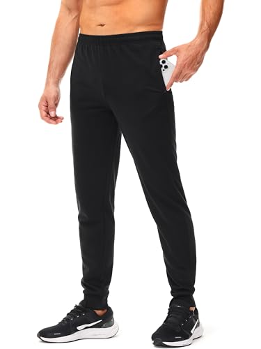 UEEKO Jogginghose Herren Baumwolle Trainingshose Sweathose Männer Sporthose Jogging Slim Fit Hose Lang Joggers Outdoorhose Sweatpants Streetwear Fitness tiefen Stoffhose Schwarz 3XL von UEEKO