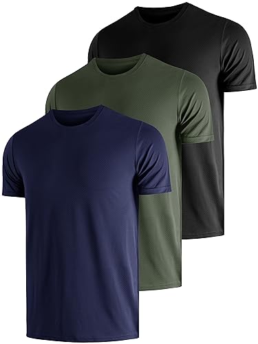 UEEKO UV Schutz Tshirt Herren 3 Pack UPF Sonnenschutz Functional Schwimmen T-Shirts Rash Guard Training Quick-Drying Outdoor Surf Wandern Running Fishing Atmungsaktives M von UEEKO