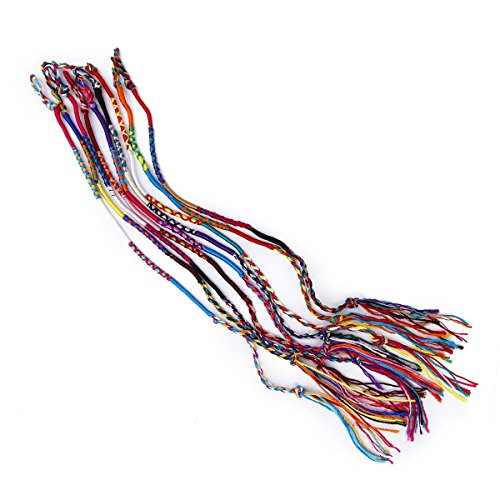 UEETEK 9pcs handgefertigte bunte gerändelte geflochtene Freundschaftsbänder Thread Handgelenk Fußkettchen (zufällige Farbe) von UEETEK