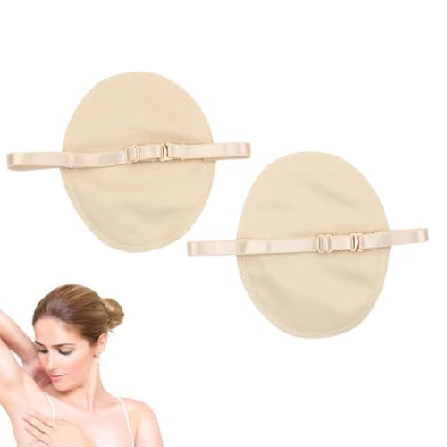 UEIOAVL 1 Paar Achselschweißabsorbierende Pads mit Riemen Achselschweißabsorbierende Pads aus Baumwolle Schweißschutz wiederverwendbar für Männer und Frauen (Hautfarbe) von UEIOAVL
