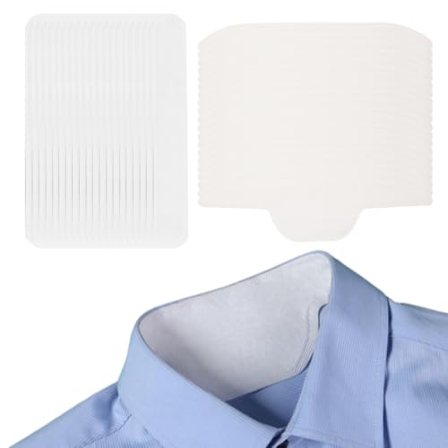 UEIOAVL 40 Stück Kragenschutzpolster Hutkrempenaufkleber Schweißfeste Kragenaufkleber Selbstklebend Geeignet für Herren- und Damenkragen Hemden und Hüte (Weiß) von UEIOAVL