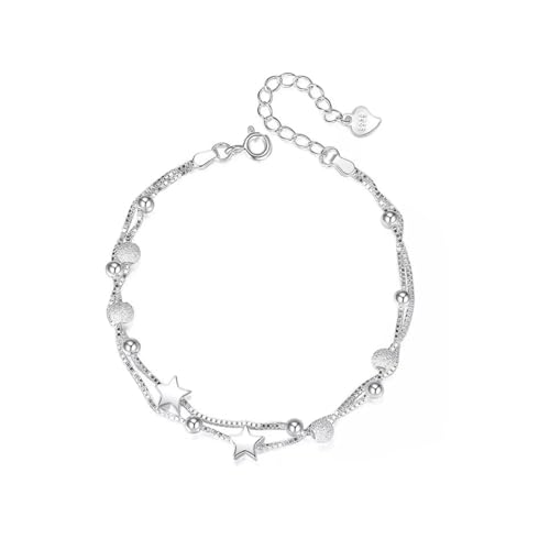 UEIOAVL Armbänder für Damen Silberarmband mit Stern und Perle für Damen. Funkelndes Armband für Damen von UEIOAVL