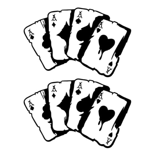 UEIOAVL Auto-Aufkleber, 2 Stück Spielkarten-Autoaufkleber universelle lustige wasserdichte Aufkleberdekoration für Autos Motorräder (schwarz) von UEIOAVL
