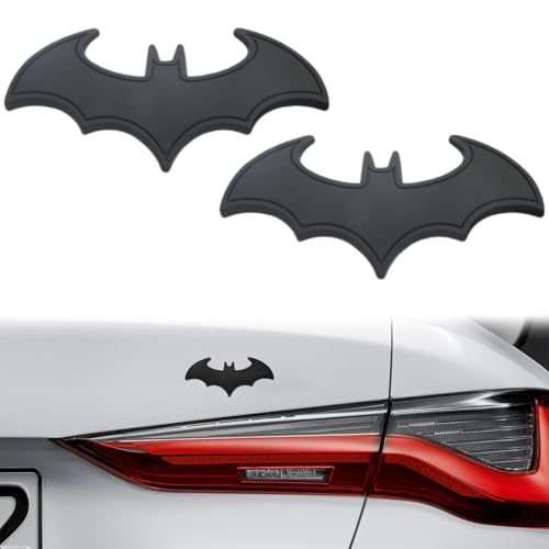 UEIOAVL Auto-Aufkleber, 2 Stück selbstklebende Autoaufkleber Batmobil Logo Autoaufkleber Metall Autoaufkleber für Auto oder Motorrad (Schwarz) von UEIOAVL