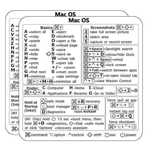 UEIOAVL Laptop Decals, 2 Stück Schwarze transparente Tastenkombinationsaufkleber Aufkleber Tastaturkürzel 8 x 8 cm von UEIOAVL