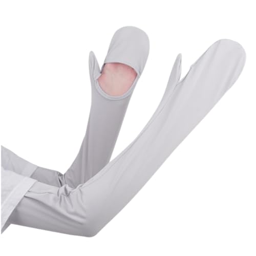 UEIOAVL Men's Base Layers Armwarmers, 1 Paar Sonnenschutz-Armmanschetten zum Autofahren Finger-Sonnenschutz Eismanschetten Anti-UV-Armmanschetten kühle Ärmel für Frauen und Mädchen (grau) von UEIOAVL