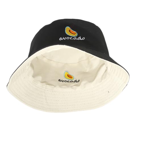 UEIOAVL Men's Bucket Hats, 1 Stück doppelseitiger Bucket Hat, Fischerhut faltbarer Outdoor-Sommerhut wendbarer Freizeithut Unisex geeignet zum Wandern Camping Reisen Angeln (Schwarz/Beige) von UEIOAVL