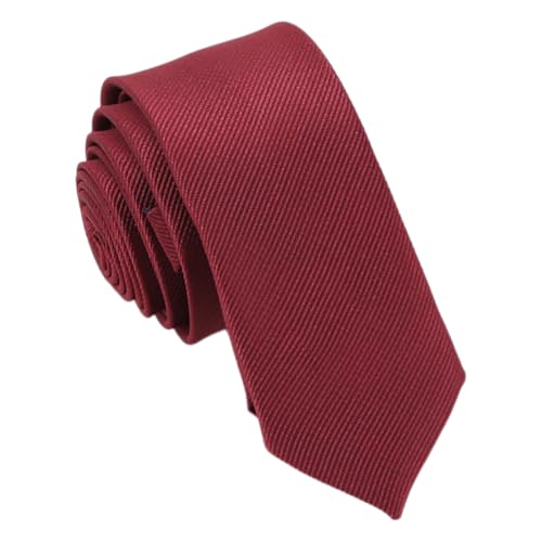 UEIOAVL Men's Neckties, 1 Stück Herrenkrawatte dünne Krawatte Abschlusskrawatte formelle schmale Krawatte klassische Seidenkrawatte für Hochzeiten 5 cm für Business Party Arbeit Abschluss (Weinrot) von UEIOAVL