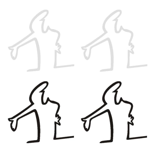 UEIOAVL Merchandise Decals & Stickers, 4 Stück Autoaufkleber Kratz-Erinnerungsaufkleber lustige Autoaufkleber wütender Mann Kratzaufkleber personalisierte kreative Aufkleber (schwarz, weiß) von UEIOAVL
