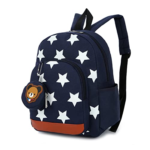 Kinderrucksack,Schultaschen für Kinder Kleinkind-Jungen-Mädchen-Rucksack Kindergarten Vorschuler Schultertasche,Netter Sternbär (3-7 Jahre alt)- Dunkelblau von UEK