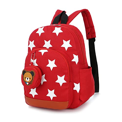 Stern Babyrucksack Kindergartenrucksack Kleinkind Kinder Rucksack Mädchen Jungen Backpack Schultasche - Rot von UEK