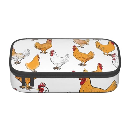 UENFFKDAP A Brood of Chickens Große Kapazität Federmäppchen Schüler Federmäppchen Kosmetiktasche mit Reißverschluss Geeignet für Schulen und Büros Unisex, Schwarz , Einheitsgröße, Kosmetiktasche von UENFFKDAP