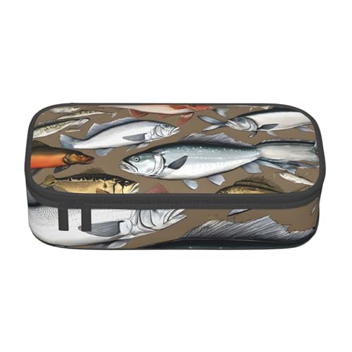 UENFFKDAP Angelköder Große Kapazität Federmäppchen, Schüler-Federmäppchen, Kosmetiktasche mit Reißverschluss, Geeignet für Schulen und Büros, Unisex, Schwarz , Einheitsgröße, Kosmetiktasche von UENFFKDAP