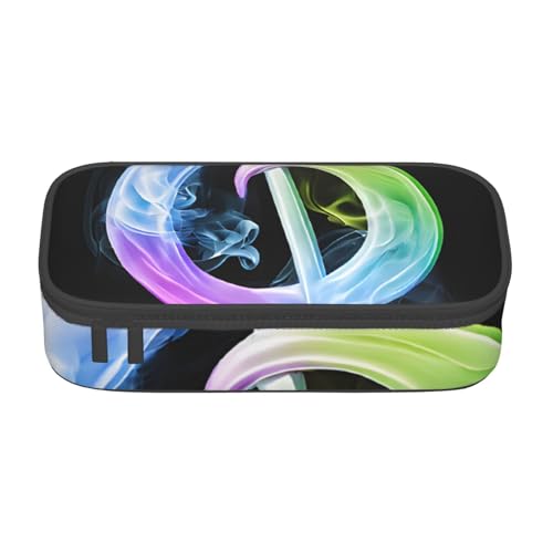 UENFFKDAP Bunte Musiknoten Federmäppchen mit großem Fassungsvermögen, Schüler-Federmäppchen, Kosmetiktasche mit Reißverschluss, geeignet für Schulen und Büros, Unisex, Schwarz , Einheitsgröße, von UENFFKDAP