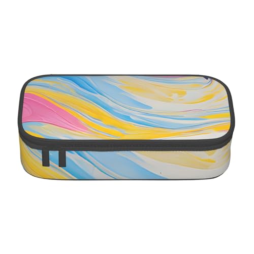 UENFFKDAP Buntes Batik-Federmäppchen, großes Fassungsvermögen, Schüler-Federmäppchen, Kosmetiktasche mit Reißverschluss, geeignet für Schulen und Büros, Unisex, Schwarz , Einheitsgröße, Kosmetiktasche von UENFFKDAP