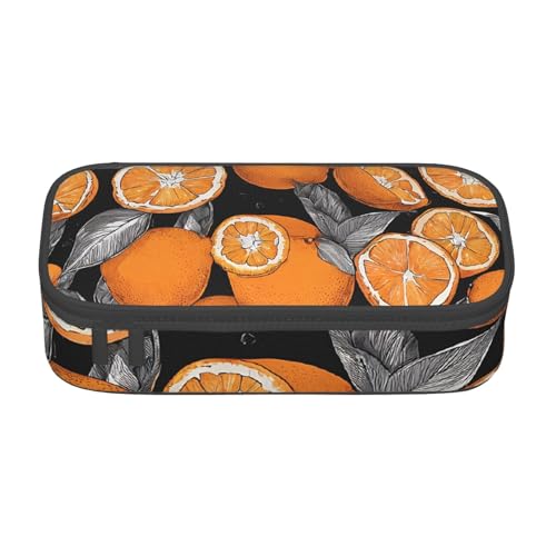 UENFFKDAP Buntes Pfirsich-Federmäppchen, großes Fassungsvermögen, Schüler-Federmäppchen, Kosmetiktasche mit Reißverschluss, geeignet für Schulen und Büros, Unisex, Schwarz , Einheitsgröße, von UENFFKDAP
