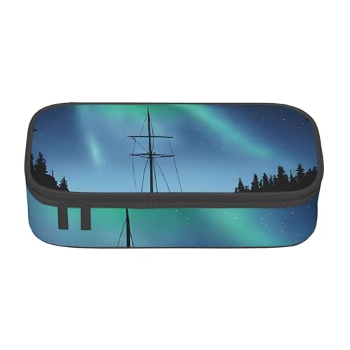 UENFFKDAP Celestial Night Große Kapazität Federmäppchen, Schülermäppchen, Kosmetiktasche mit Reißverschluss, Geeignet für Schulen und Büros, Unisex, Schwarz , Einheitsgröße, Kosmetiktasche von UENFFKDAP