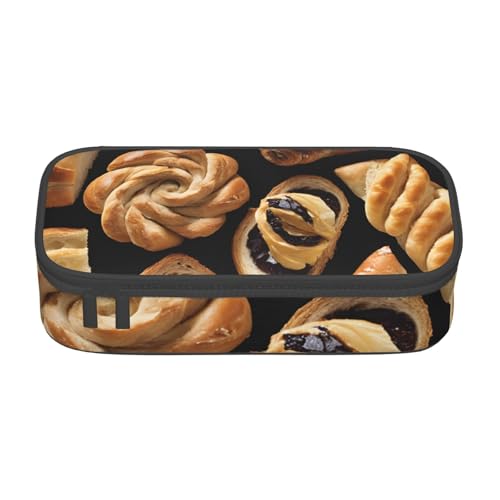 UENFFKDAP Cheese Sandwiches Große Kapazität Federmäppchen Schüler Federmäppchen Kosmetiktasche mit Reißverschluss Geeignet für Schulen und Büros Unisex, Schwarz , Einheitsgröße, Kosmetiktasche von UENFFKDAP