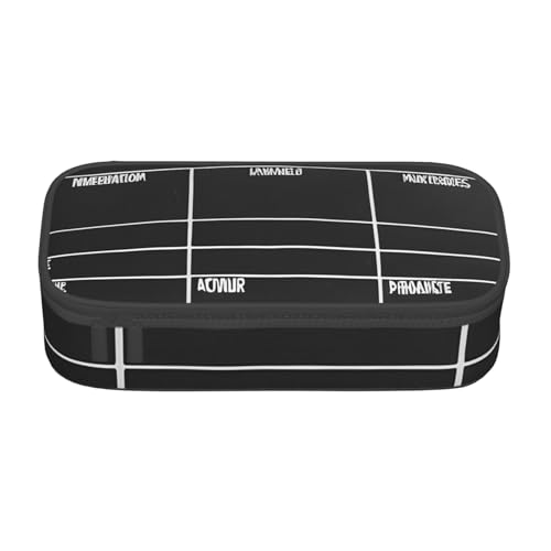 UENFFKDAP Classic Movie Clapboard Black Large Capacity Pencil Case Student Pencil Case Cosmetic Bag with Zipper Suitable for Schools and Offices, Unisex, Schwarz , Einheitsgröße, Kosmetiktasche von UENFFKDAP