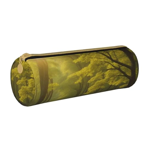 UENFFKDAP Dschungel Leder Federmäppchen Schüler Federmäppchen Reißverschluss Federmäppchen Kosmetiktasche Geeignet für Schulen und Büros, Unisex, weiß, Einheitsgröße, Kosmetiktasche von UENFFKDAP