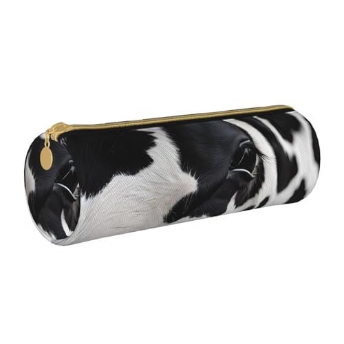 UENFFKDAP Federmäppchen, braunes Rindsleder, Schüler-Federmäppchen, Reißverschluss, Federmäppchen, Kosmetiktasche, geeignet für Schulen und Büros, Unisex, weiß, Einheitsgröße, Kosmetiktasche von UENFFKDAP